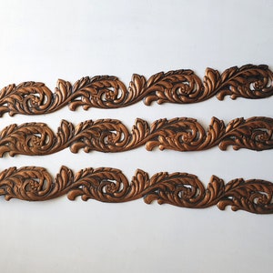 1x uralte Dresdner Pappe, antike Prägepappe, Bordüre, kupferfarben, shabby chic, vintage, brocante Deko, RAR