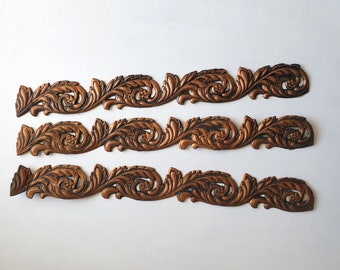 1x cartón antiguo de Dresde, cartón antiguo en relieve, borde, color cobre, shabby chic, vintage, decoración brocante, RARE