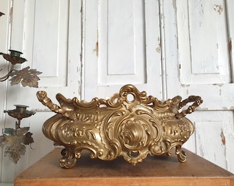 jardinera antigua, jardinera vintage, latón, francés, brocante, shabby chic, Hollywood Regency