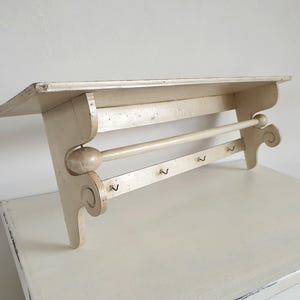 antique kitchen shelf, towel rack, France, French vintage, shelf, wall shelf, brocante, shabby chic, old paint, country house