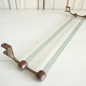 ancient towel holder, antique towel dryer, glass towel rail, France, French vintage, shelf, brocante, shabby, country house decoration