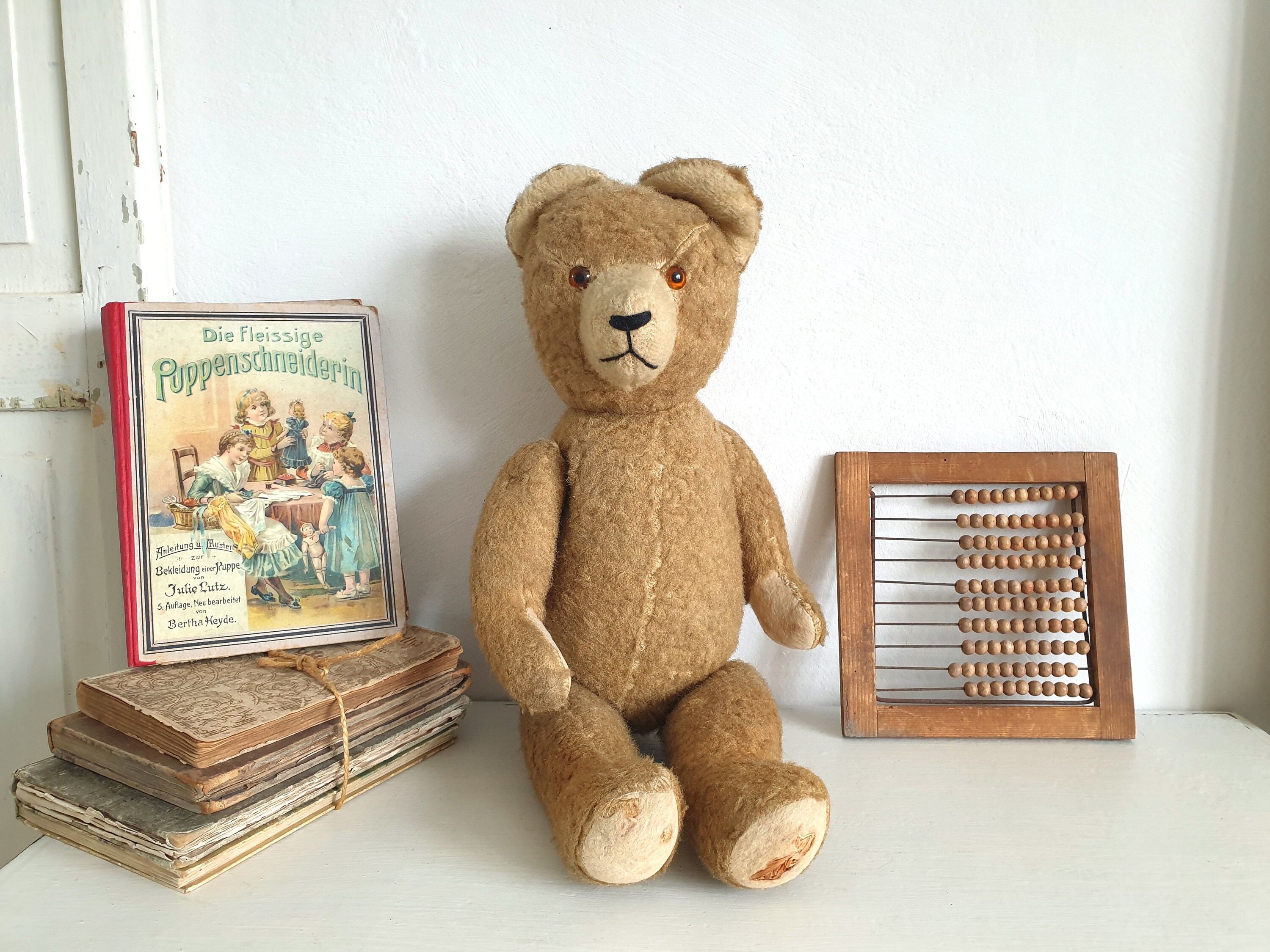 Ours En Peluche Ancien – Rembourré De Paille – Vintage – Bon état