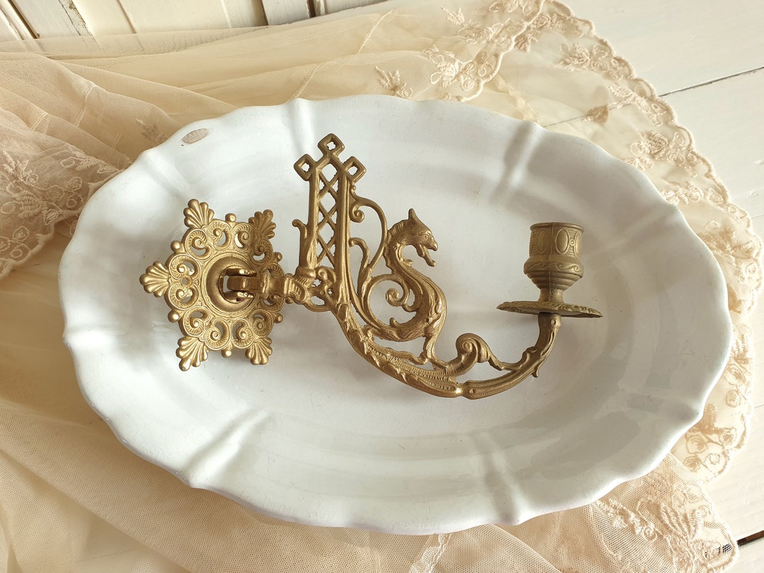 Old Piano Candlestick Antique Wall Candle Holder Victorian Etsy