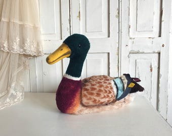 antique Steiff drake, stuffed animal, Steiff animal, STARLI, brocante, vintage duck, collector's item, antique toy 3288/30