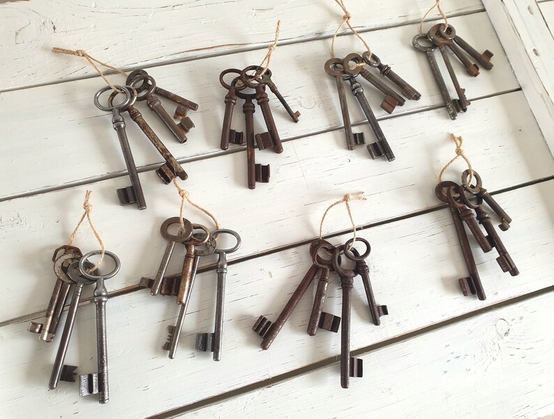 Antique Keys, Key Ring, French Vintage, Shabby, Brocante Decoration