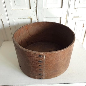 antikes Kornmass, altes Getreidemaß, Holzeimer, Mühle, french vintage, Landhaus, brocante, RAR