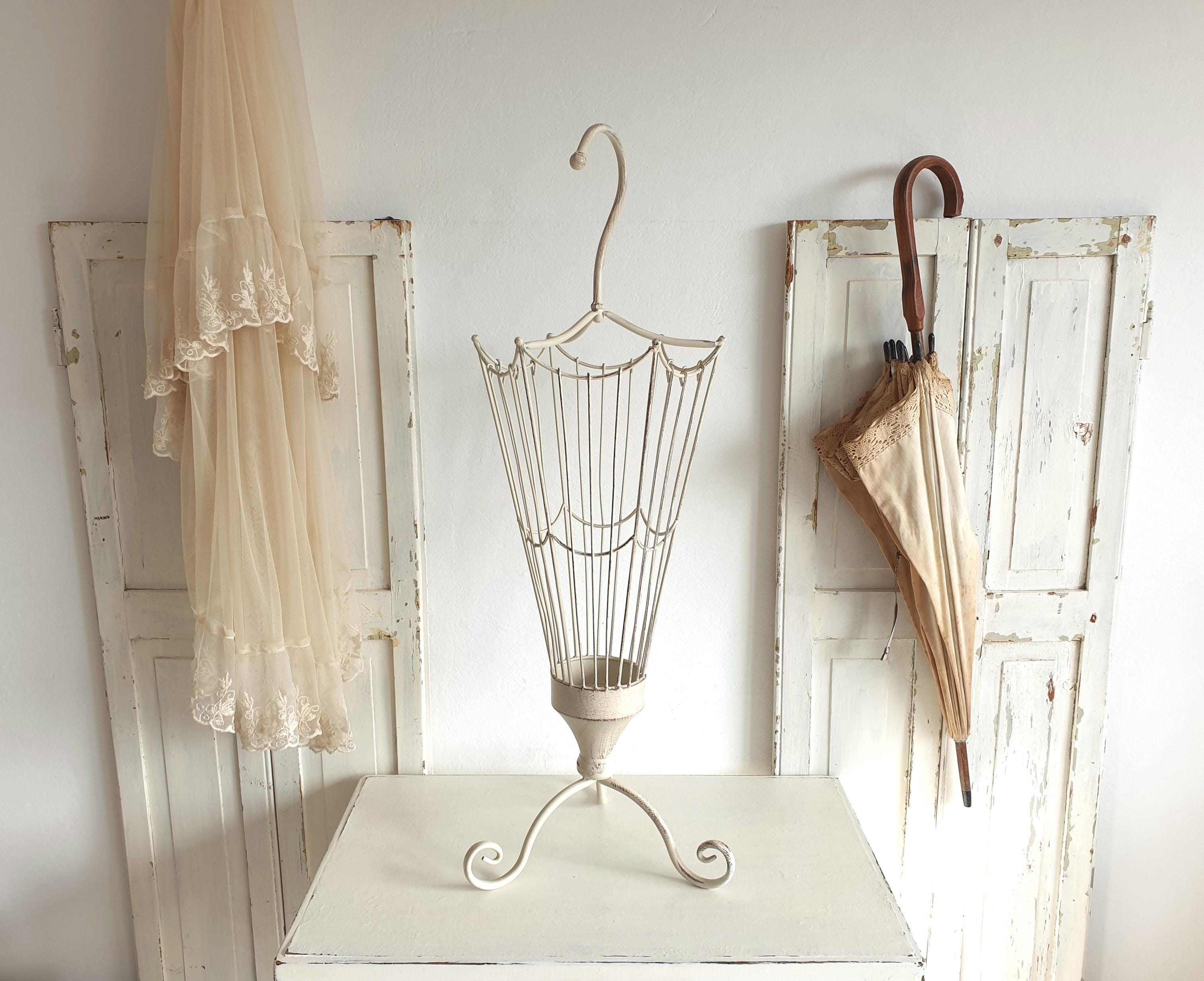 Porte-parapluie moderne - vidaXL - Blanc - Métal - 15,5
