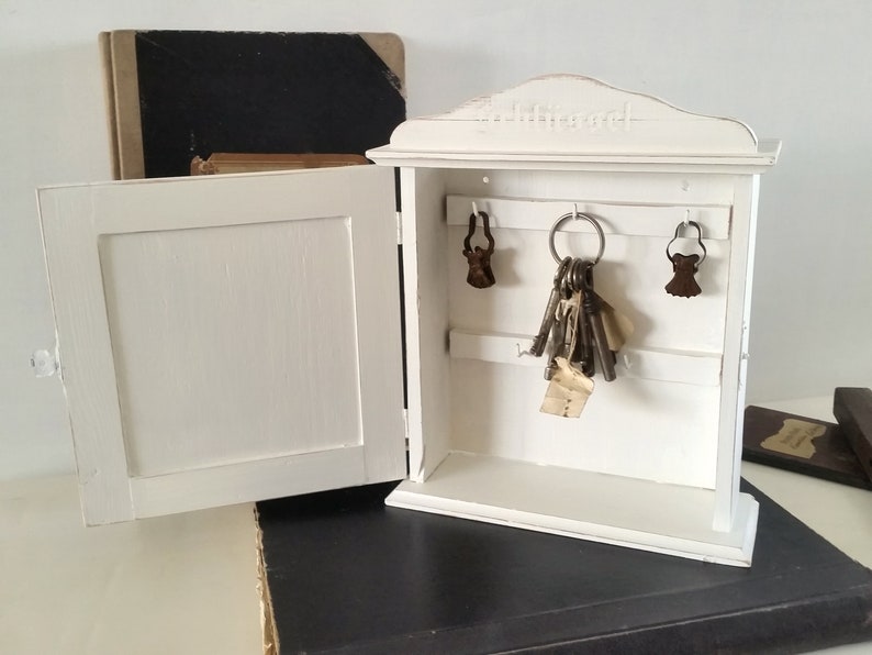 Brocante Vintage Schl U00fcsselkasten Wei U00df Schl