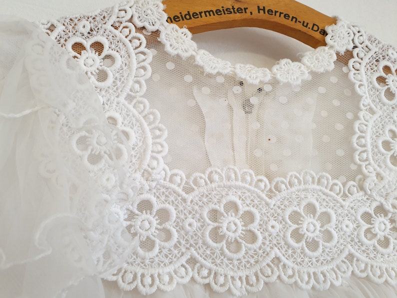 white vintage dress boudoir lace shabby old wedding dress tulle chiffon brocante decoration 50s-60s antique wedding dress