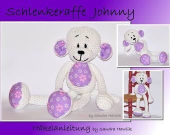 Crochet instructions, template, crochet pattern, crochet, amigurumi, crocheted, German, English, German, monkey, ape, monkey, crocheted, PDF