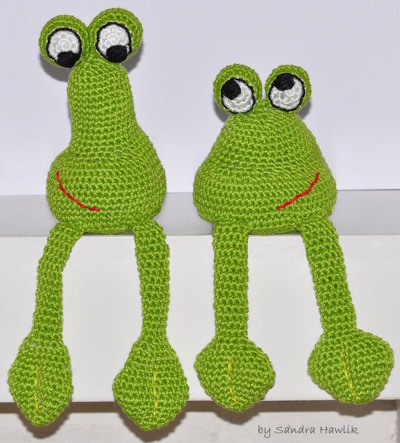 Patron au crochet, gabarit, amigurumi, crochet, allemand, allemand, tabouret bord, grenouilles, grenouille PDF, e-book image 2