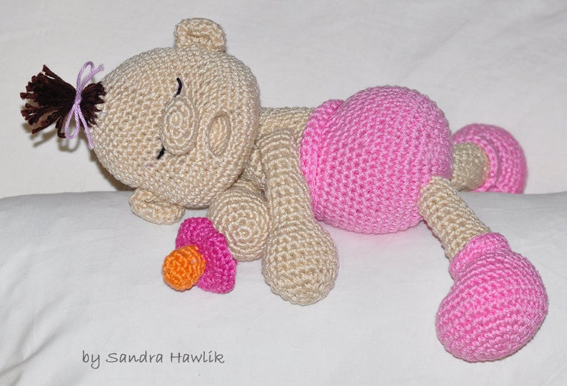 Crochet instructions, template, crochet pattern, crochet, amigurumi, crocheted, German, English, German, baby, doll, baby, doll, PDF, e-book image 4
