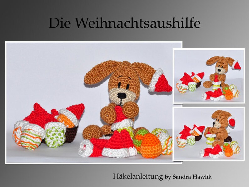 Modèle au crochet, modèle, amigurumi, crochet, allemand, allemand, Noël, lapin, PDF, E-book image 1