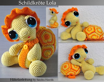 Crochet pattern, template, crochet pattern, crochet, amigurumi, crocheted, German, English, Deutsch, turtle, turtle, , tortoise, PDF