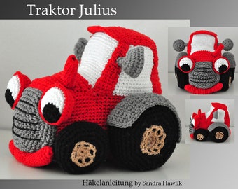 Crochet pattern, template, amigurumi, crocheted, German, , tractor, crocheted, PDF, E-book