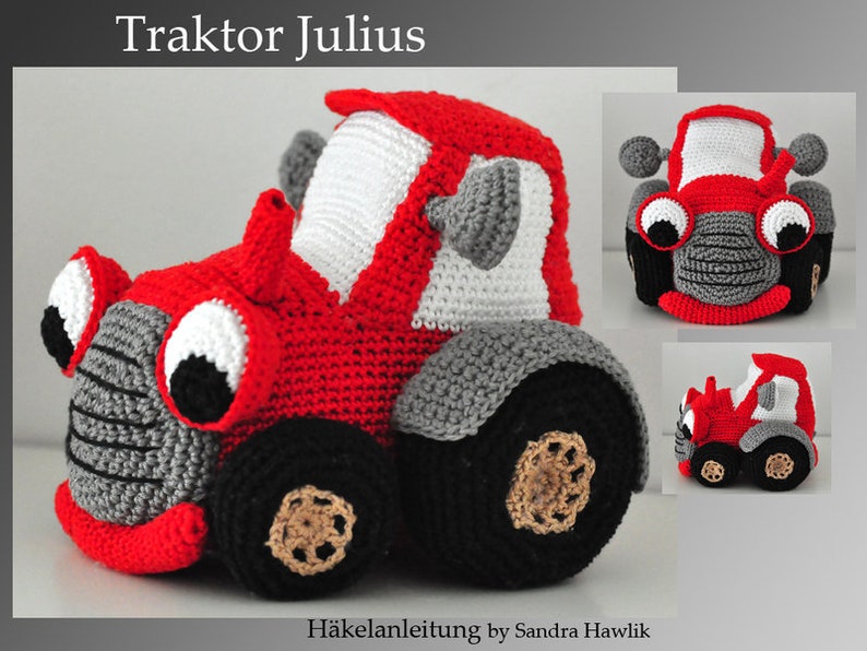 Häkelanleitung, Vorlage , amigurumi, gehäkelt, German, , Traktor, gehäkelt, PDF, E-book Bild 1