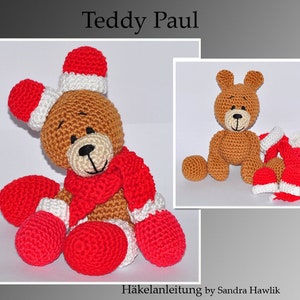 Crochet instructions, template, crochet pattern, crochet, amigurumi, crocheted, German, English, Teddy, teddybear PDF, E-book image 1