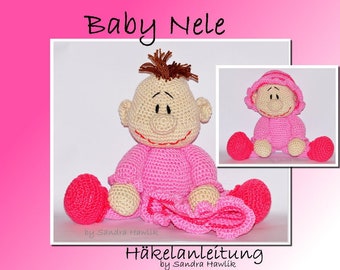 Crochet instructions, template, crochet pattern, crochet, amigurumi, crocheted, German, English, German, baby, baby, doll, PDF, e-book