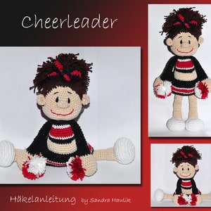 Crochet instructions, template, crochet pattern, crochet, amigurumi, crocheted, German, English, Deutsch, Cheerleading, Cheerleader, E-book, pdf image 1