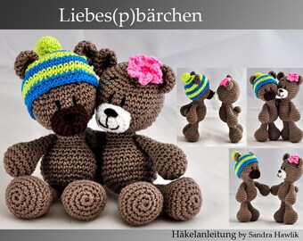 Häkelanleitung, Vorlage, crochet pattern, crochet, amigurumi, gehäkelt, German, English, Deutsch, Teddy, teddy bear, in love, PDF