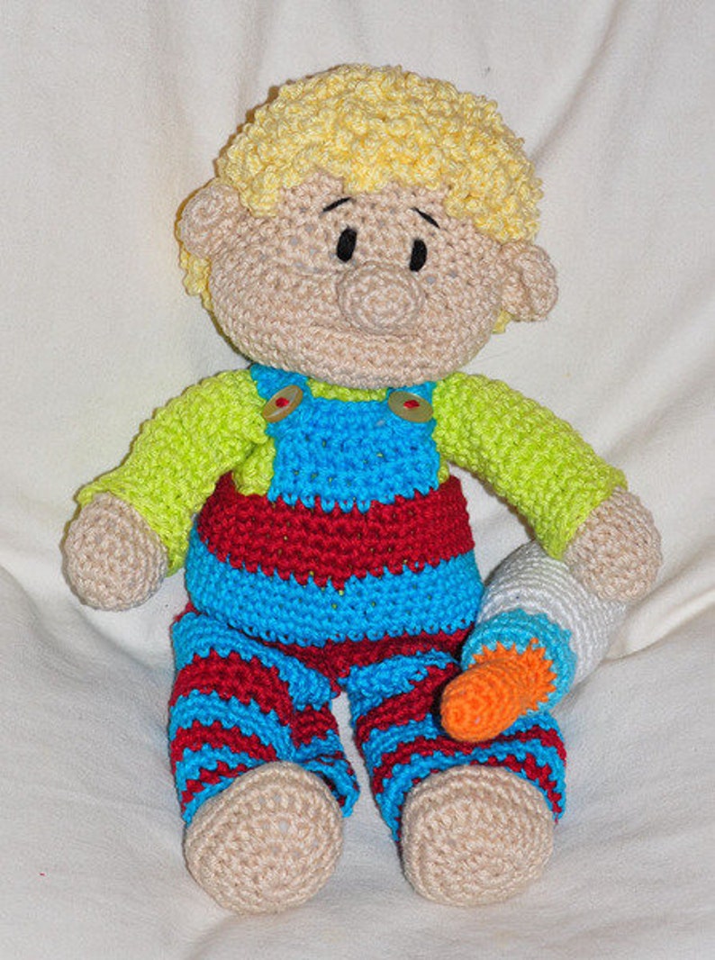 Crochet instructions, template, crochet pattern, crochet, amigurumi, crocheted, German, English, German, baby, doll, doll, baby, PDF image 3