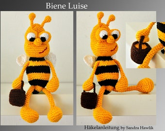 Crochet pattern, template, amigurumi, crocheted, German, German, bee, PDF, E-book