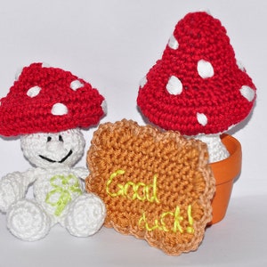 Crochet pattern, template, amigurumi, crocheted, German, German, lucky mushroom, fortune cookie, lucky charm, New Year's Eve, PDF, e-book image 4