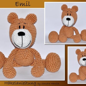 Instructions au crochet, patron au crochet, amigurumi, allemand, anglais, Teddy, ours en peluche, PDF/ E-book image 1