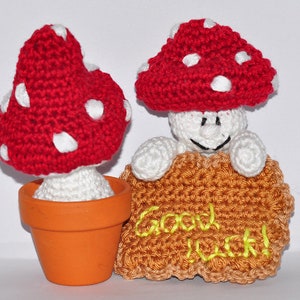 Crochet pattern, template, amigurumi, crocheted, German, German, lucky mushroom, fortune cookie, lucky charm, New Year's Eve, PDF, e-book image 2