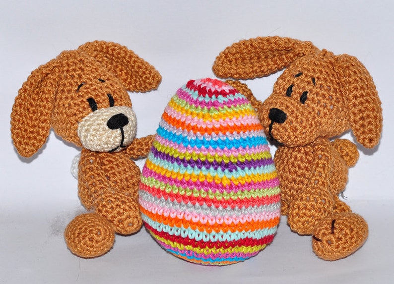 Crochet instructions, template, crochet pattern, crochet, amigurumi, crocheted, German, English, German, rabbit, Easter, bunny, rabbit, egg, PDF image 3