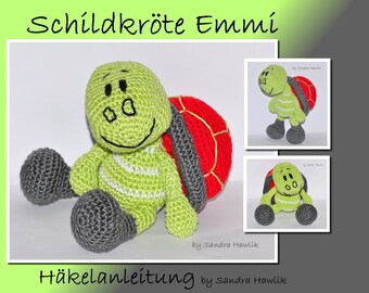 Crochet pattern, template, crochet pattern, crochet, amigurumi, crocheted, German, English, German, turtle, turle, tortoise, pdf