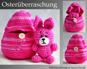 Crochet instructions, template, crochet pattern, crochet, amigurumi, crocheted, German, Easter wreath, Easter, pdf