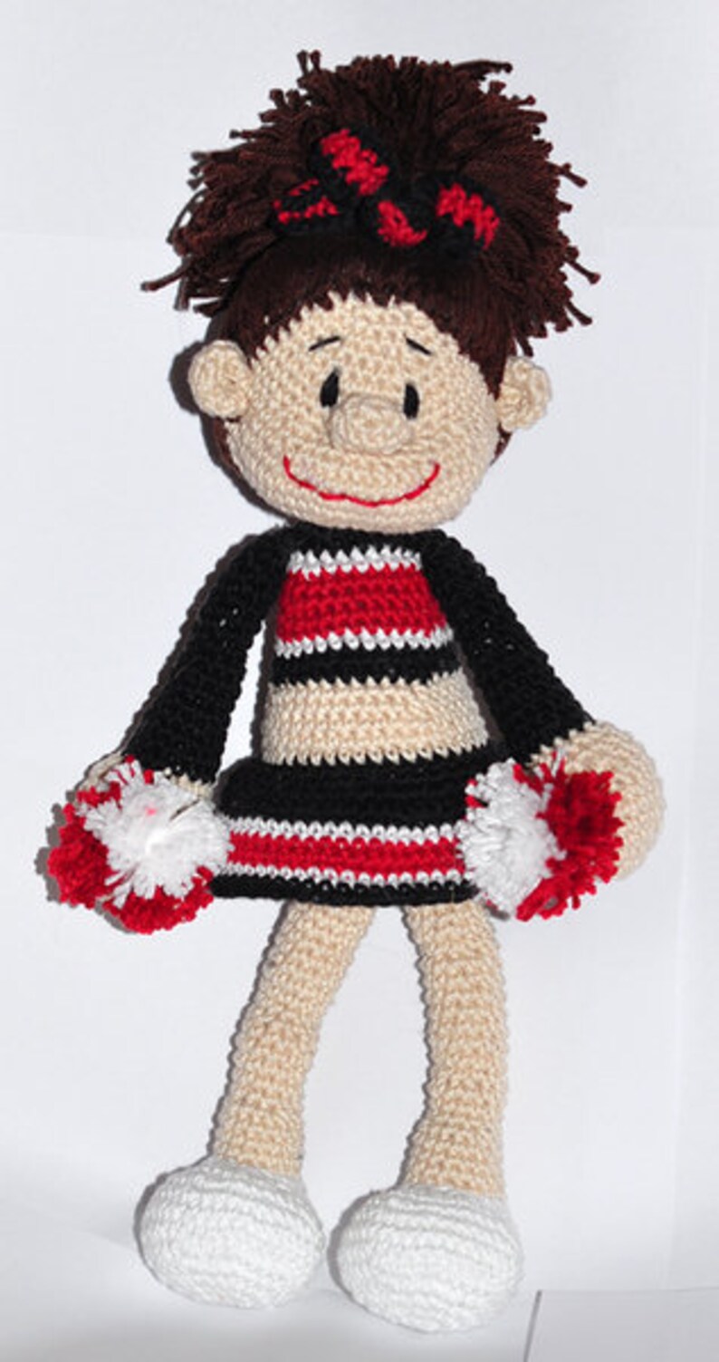 Crochet instructions, template, crochet pattern, crochet, amigurumi, crocheted, German, English, Deutsch, Cheerleading, Cheerleader, E-book, pdf image 2