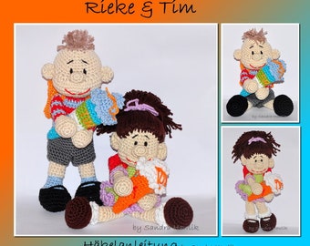 Crochet instructions, template, amigurumi, crocheted, German, German, school children, doll, back to school, school enrollment, pdf