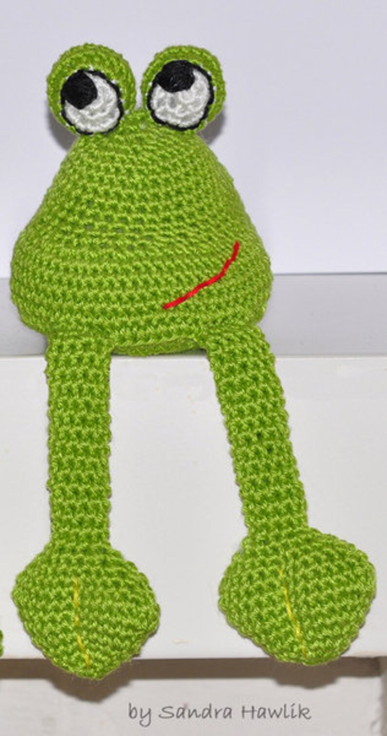 Patron au crochet, gabarit, amigurumi, crochet, allemand, allemand, tabouret bord, grenouilles, grenouille PDF, e-book image 4