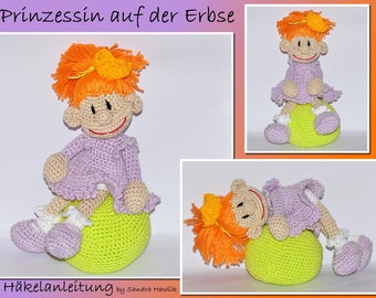 Crochet pattern, template, crochet pattern, crochet, amigurumi, crocheted, German, English, German, princess, fairy tale, princess, pdf