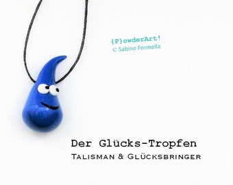 Glücks-Tropfen in mittelblau / Glücksbringer & Talisman zum Jahreswechsel