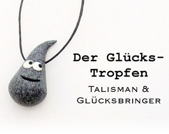 Glücks-Tropfen in granit / Glücksbringer & Talisman / Geschenk zum neuen Jahr