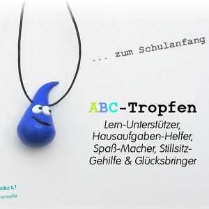 ABC-Tropfen zum Schulanfang in oceanblau / Glücksbringer & Talisman / für die Schultüte Bild 1