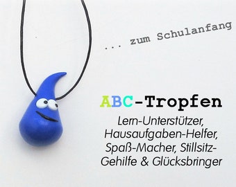 ABC-Tropfen zum Schulanfang in oceanblau / Glücksbringer & Talisman / für die Schultüte