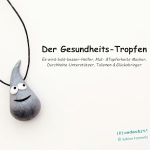 Glücksbringer Gesundheits-Tropfen in silber-metallic / Geschenk zur Genesung Bild 1