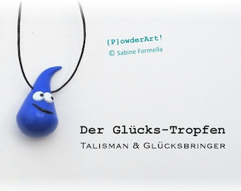 Glücks-Tropfen in oceanblau / Glücksbringer neues Jahr / Talisman für besten Freund