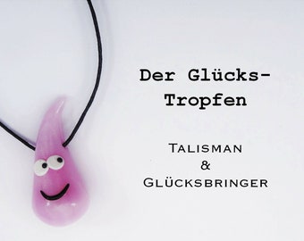 Glücks-Tropfen in rosenquarz / Glücksbringer & Talisman / Geschenke für Freundinnen