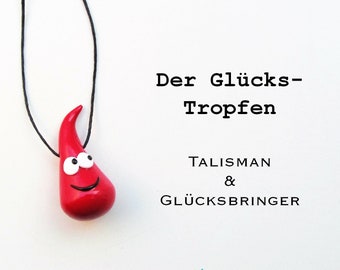 Glücks-Tropfen in dunkelrot / Glücksbringer & Talisman / Geschenk Jahreswechsel