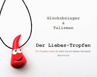 Liebes-Tropfen in dunkelrot / Glücksbringer & Talisman / zum Hochzeitstag