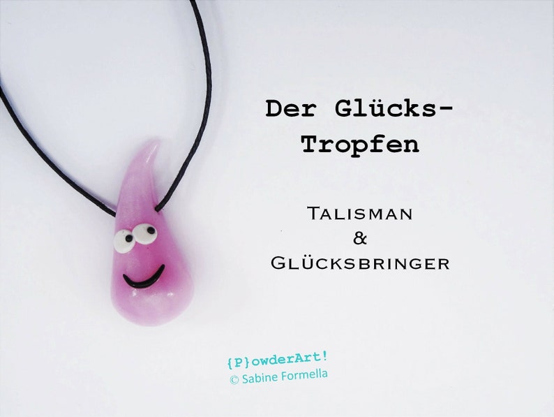 Glücks-Tropfen in rosenquarz / Glücksbringer & Talisman / Geschenke für Freundinnen Bild 1