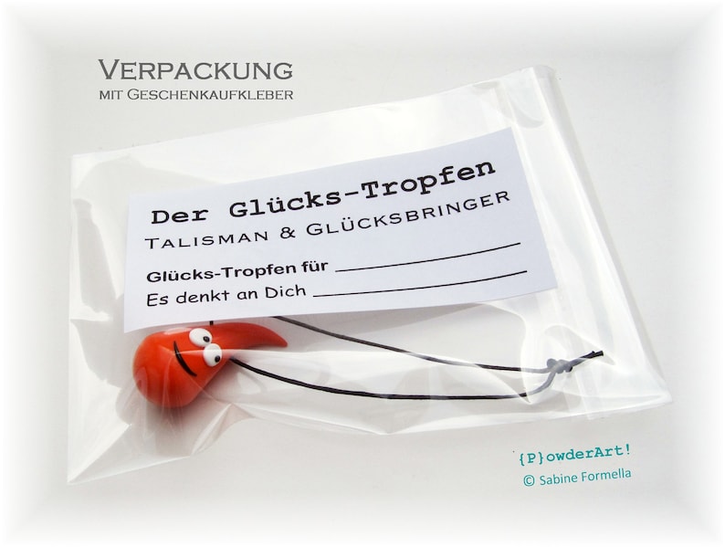 Glücks-Tropfen in orange / Glücksbringer & Talisman / Geschenke für Freundin Bild 2