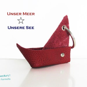 handgefertigter Schlüsselanhänger aus Leder / maritimer Anhänger / Geschenk für Schiff oder Boot image 6