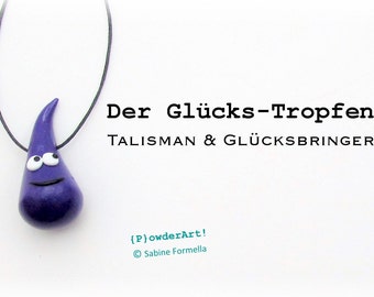 Glücksbringer Glücks-Tropfen in dunkellila / Talisman / Geschenke für Frauen