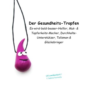 Gesundheits-Tropfen in purpur/ Glücksbringer & Talisman / Geschenk für Männer, Frauen und Kinder